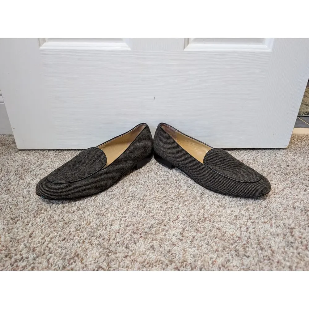 Talbots Black gray tweed Flats Womens Comfortable Slip On Work Office Shoes 10W